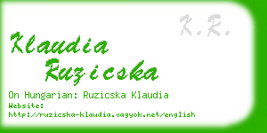 klaudia ruzicska business card